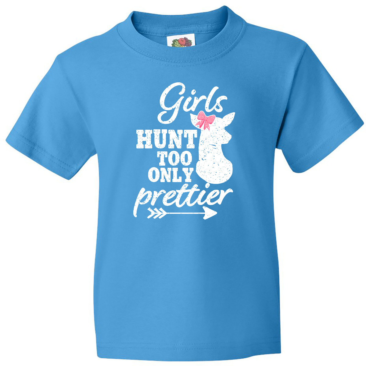 Inktastic Hunting Girls Hunt Too Only Prettier With Doe And Arrow Youth T-Shirt - Picture 6 of 10