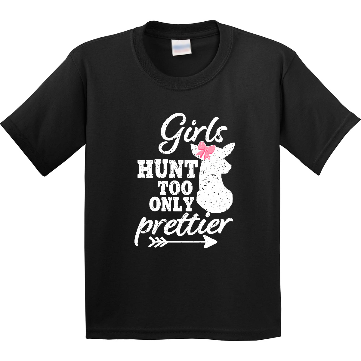 Inktastic Hunting Girls Hunt Too Only Prettier With Doe And Arrow Youth T-Shirt - Picture 3 of 10
