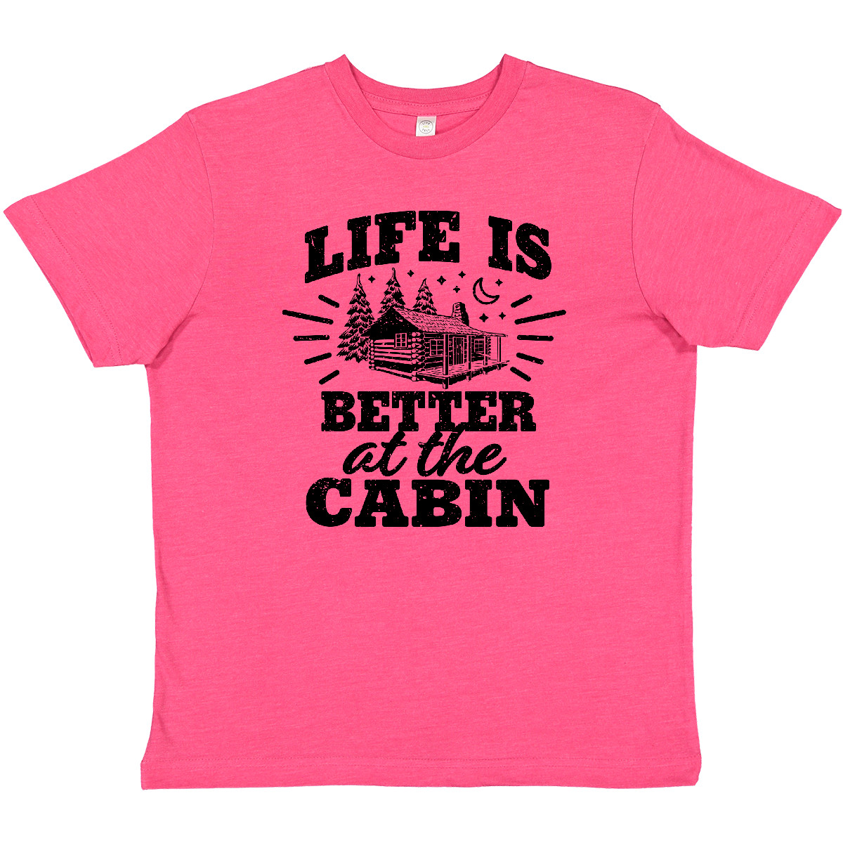 Inktastic Life Is Better At The Cabin With Trees And Moon Youth T-Shirt Hunt As - Picture 7 of 8