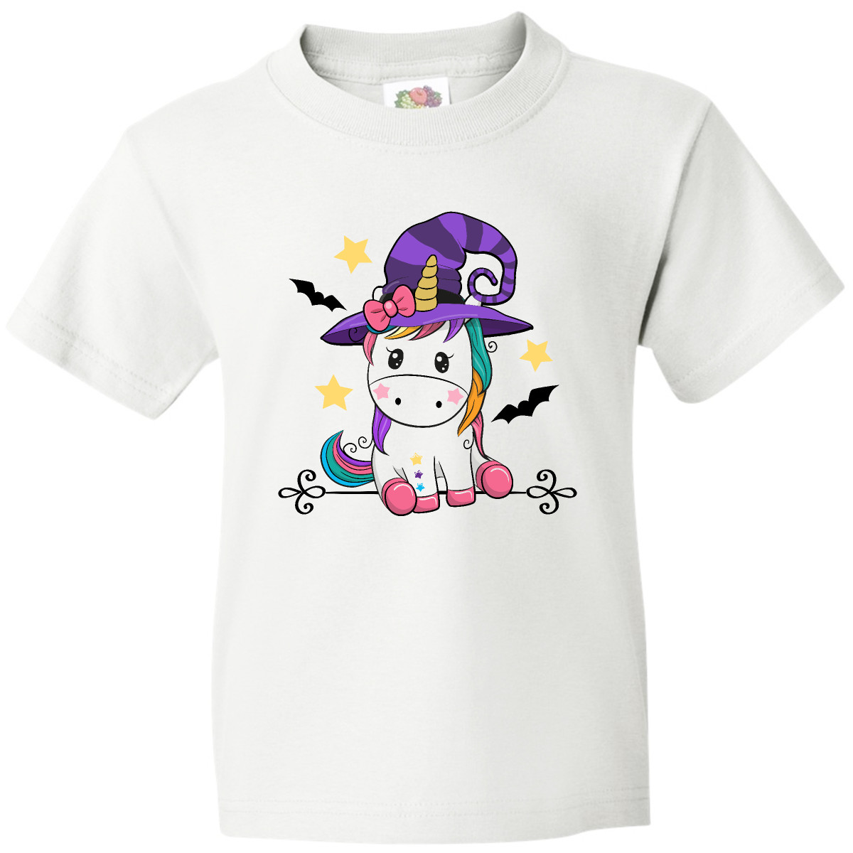 Inktastic Halloween Girls Unicorn Witch Outfit Youth T-Shirt Clothing Holiday - Picture 7 of 7
