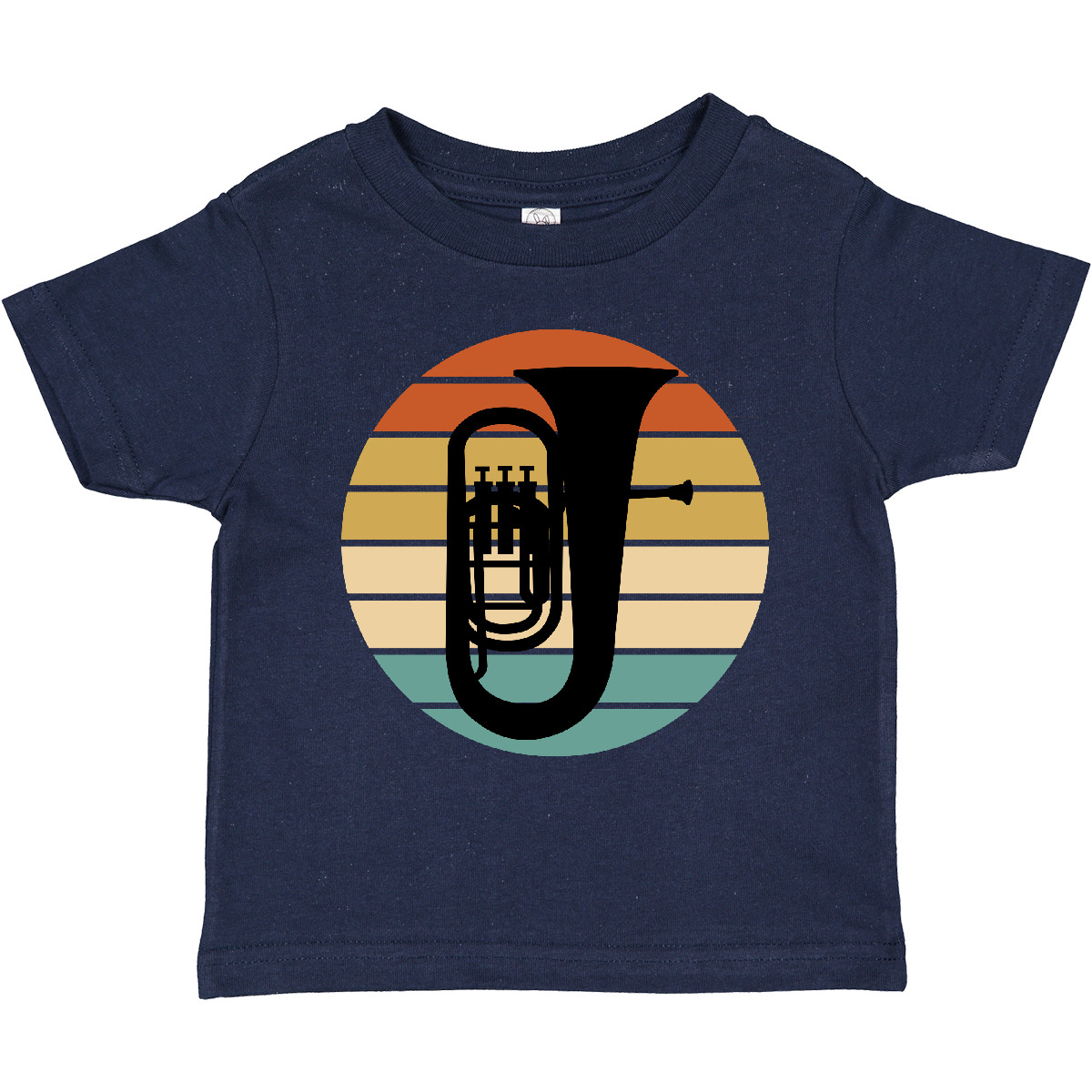 T-Shirt Inktastic Tuba Musik Retro Sonnenuntergang Silhouette Kleinkind Spielerbekleidung Camp - Bild 8 von 11