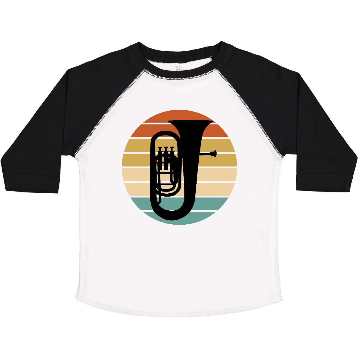 T-Shirt Inktastic Tuba Musik Retro Sonnenuntergang Silhouette Kleinkind Spielerbekleidung Camp - Bild 11 von 11