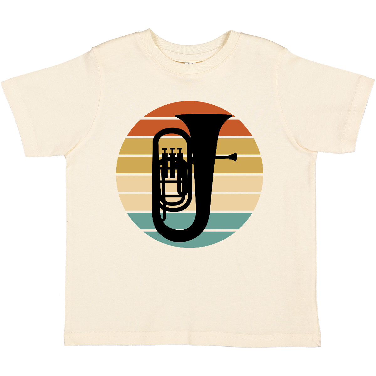 T-Shirt Inktastic Tuba Musik Retro Sonnenuntergang Silhouette Kleinkind Spielerbekleidung Camp - Bild 7 von 11