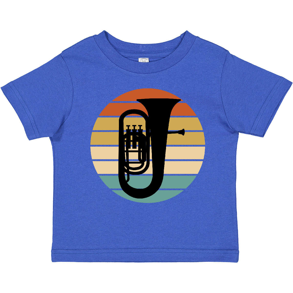 T-Shirt Inktastic Tuba Musik Retro Sonnenuntergang Silhouette Kleinkind Spielerbekleidung Camp - Bild 9 von 11
