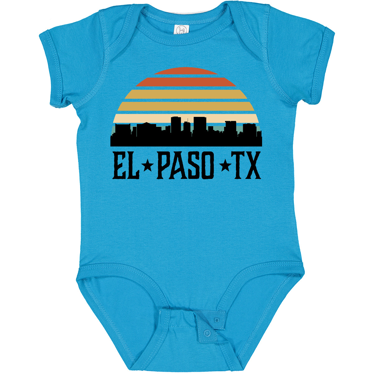 Inktastic El Paso Texas Skyline Retro Baby Bodysuit Cities Vintage Trip Apparel - Picture 12 of 13