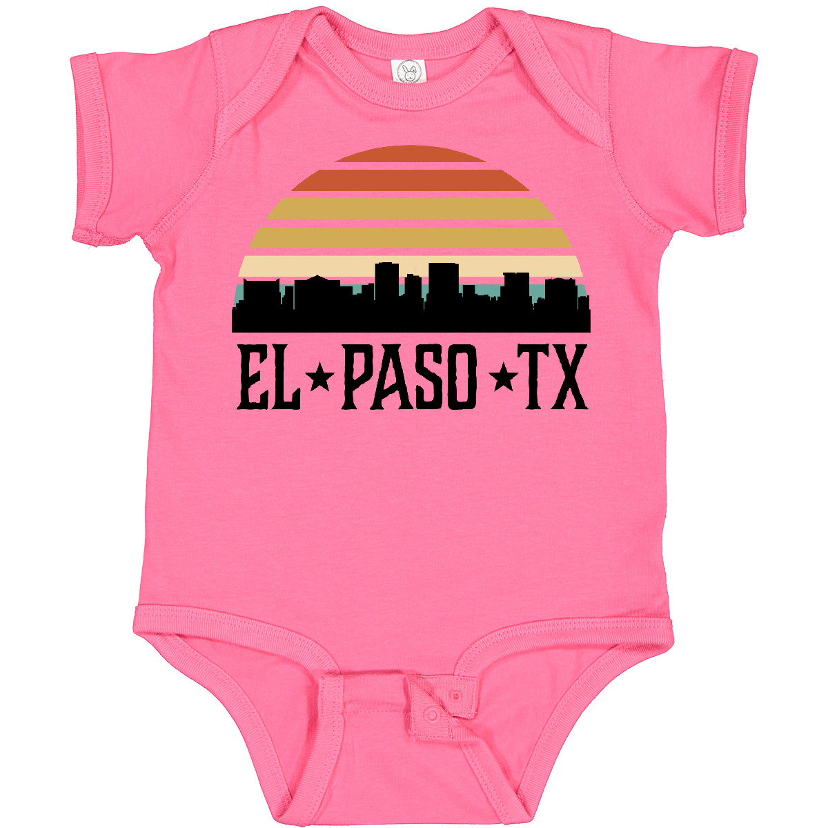 Inktastic El Paso Texas Skyline Retro Baby Bodysuit Cities Vintage Trip Apparel - Picture 6 of 13