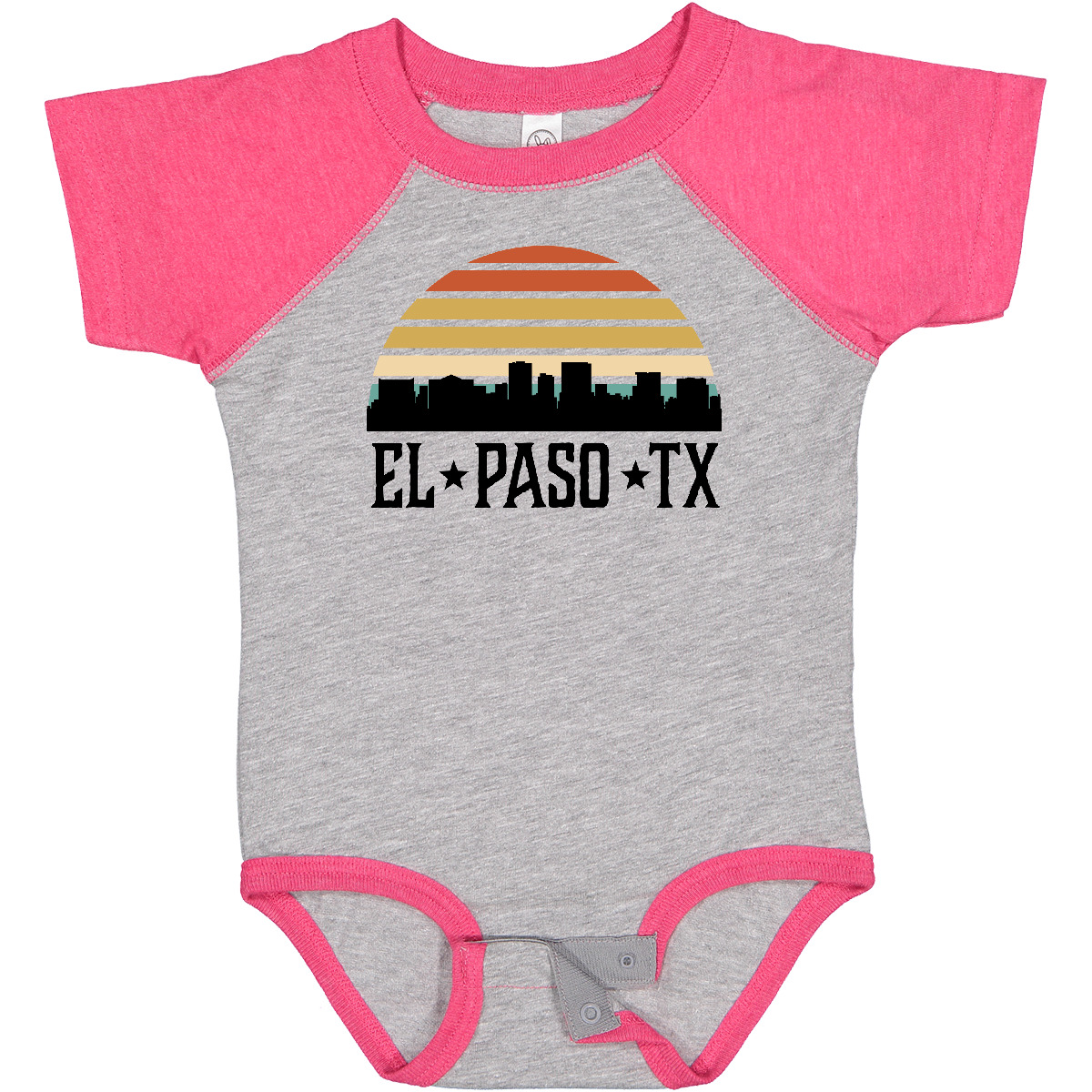 Inktastic El Paso Texas Skyline Retro Baby Bodysuit Cities Vintage Trip Apparel - Picture 4 of 13