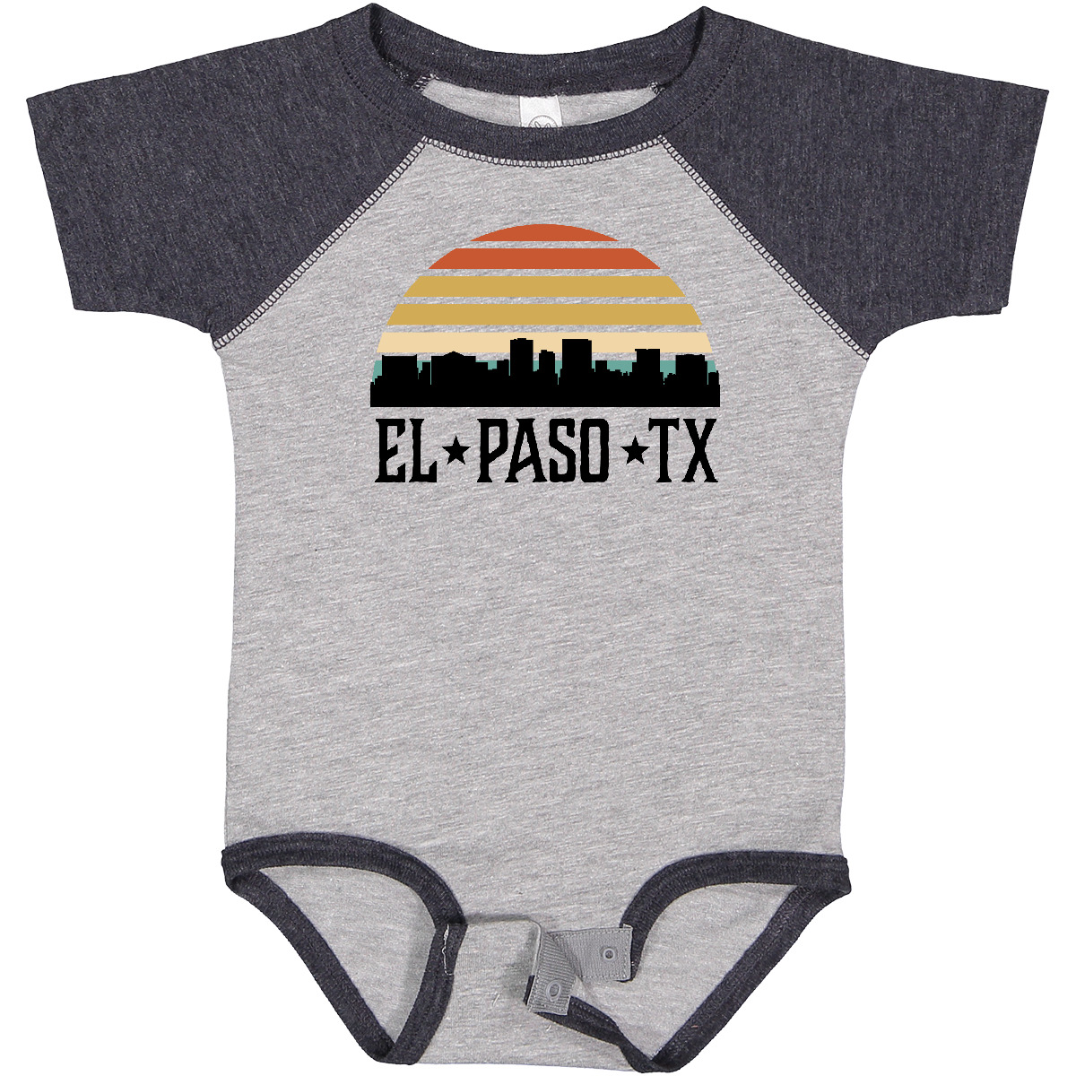 Inktastic El Paso Texas Skyline Retro Baby Bodysuit Cities Vintage Trip Apparel - Picture 5 of 13