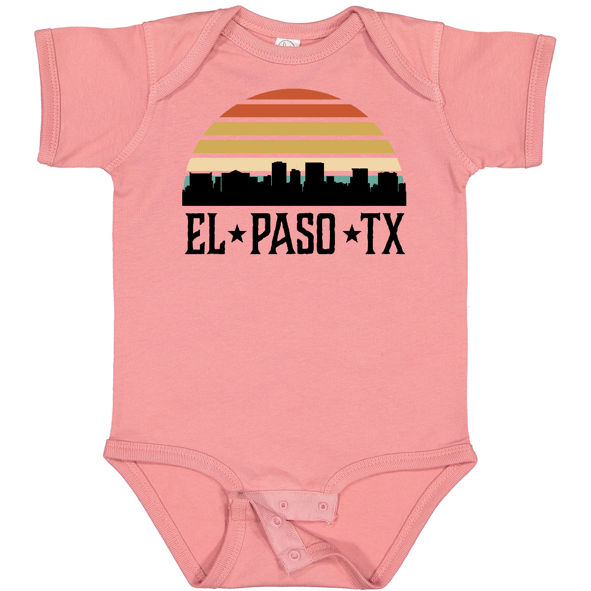 Inktastic El Paso Texas Skyline Retro Baby Bodysuit Cities Vintage Trip Apparel - Picture 7 of 13