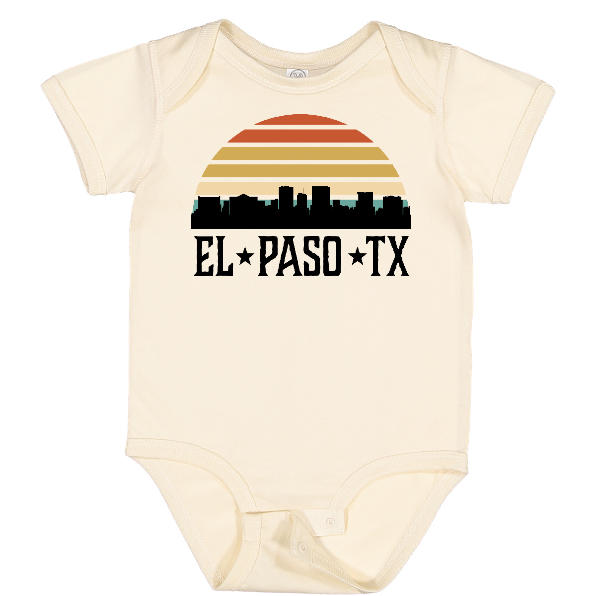 Inktastic El Paso Texas Skyline Retro Baby Bodysuit Cities Vintage Trip Apparel - Picture 8 of 13