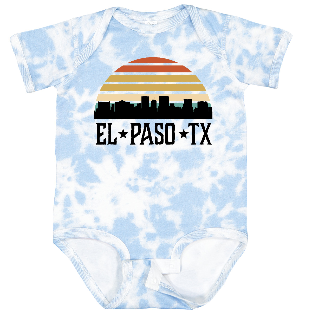 Inktastic El Paso Texas Skyline Retro Baby Bodysuit Cities Vintage Trip Apparel - Picture 11 of 13