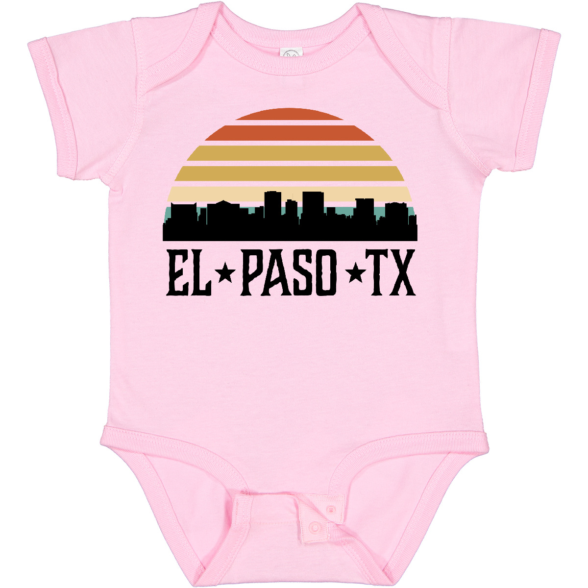 Inktastic El Paso Texas Skyline Retro Baby Bodysuit Cities Vintage Trip Apparel - Picture 9 of 13