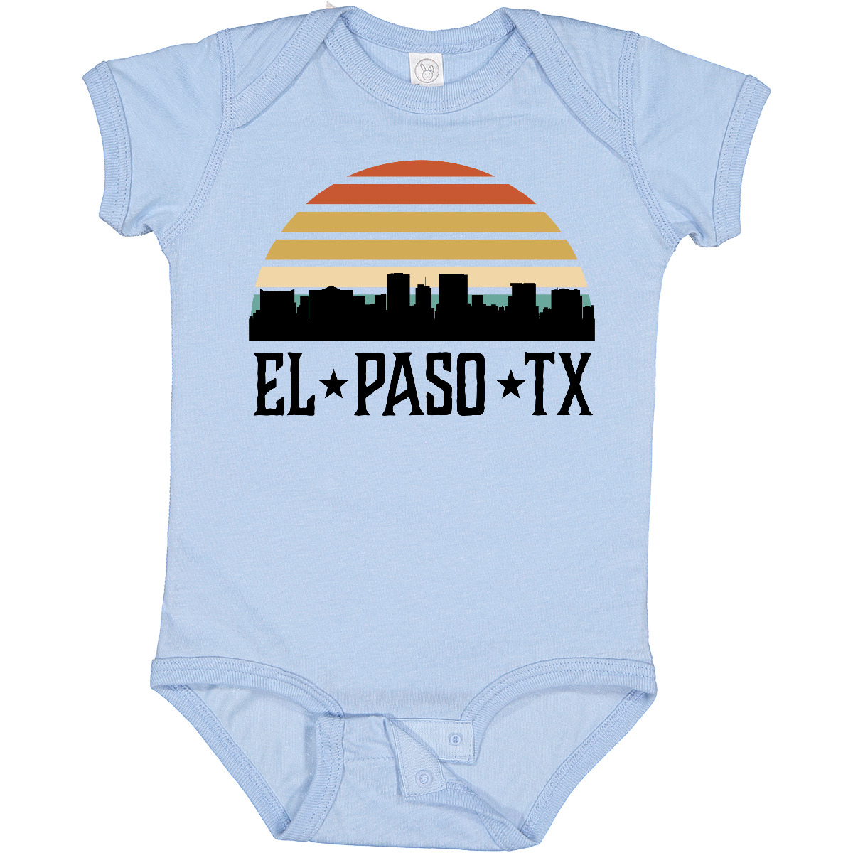 Inktastic El Paso Texas Skyline Retro Baby Bodysuit Cities Vintage Trip Apparel - Picture 2 of 13