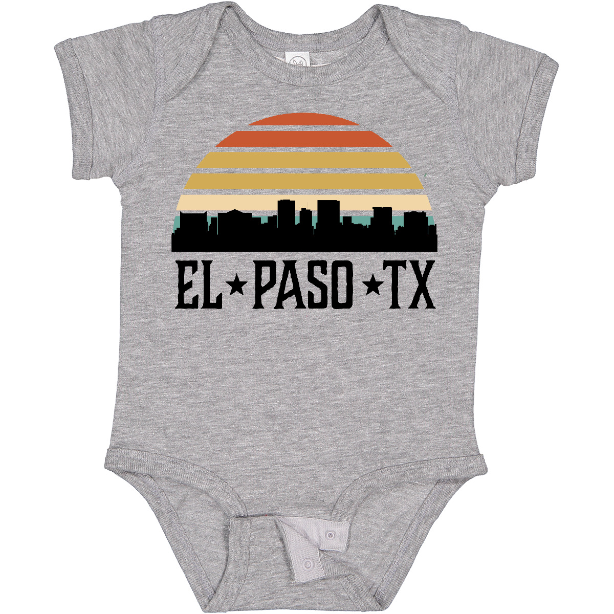 Inktastic El Paso Texas Skyline Retro Baby Bodysuit Cities Vintage Trip Apparel - Picture 3 of 13