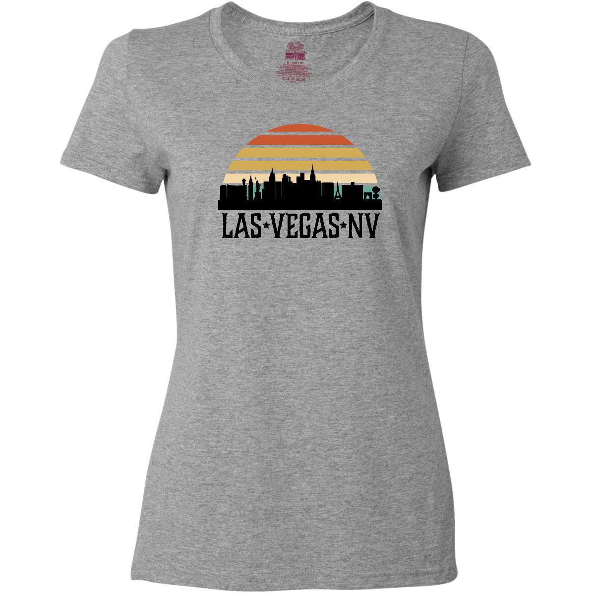 Inktastic Las Vegas Nevada Skyline Retro Women's T-Shirt Cities Trip Clothing - Picture 2 of 3
