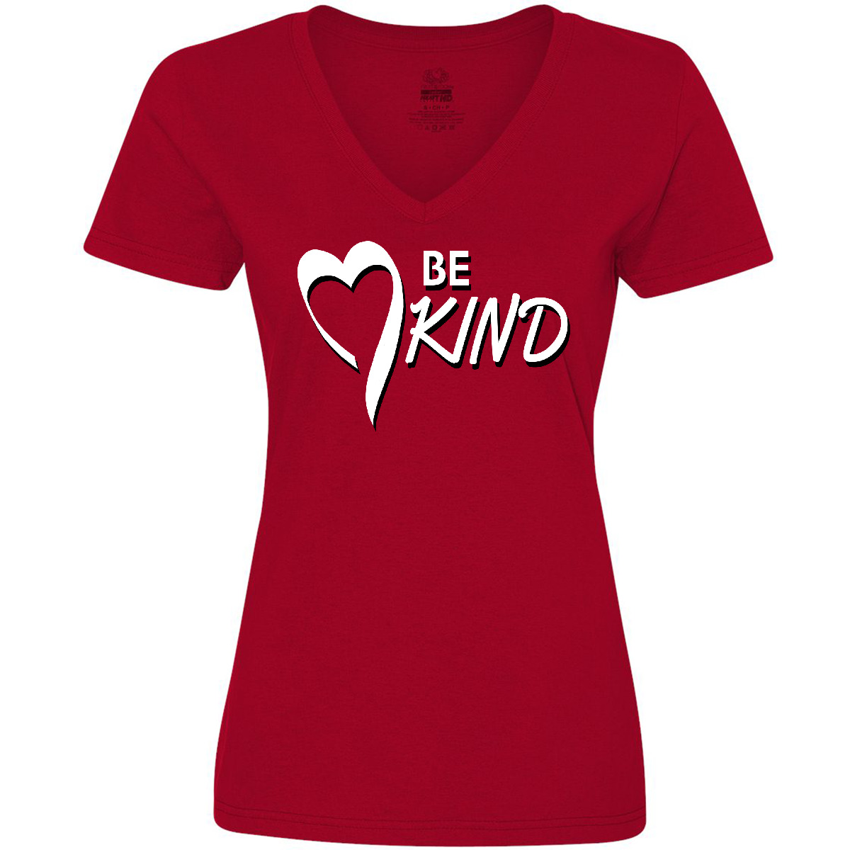 Inktastic Be Kind With Heart Ribbon In White Text Women's V-Neck T-Shirt Quotes - Bild 6 von 6