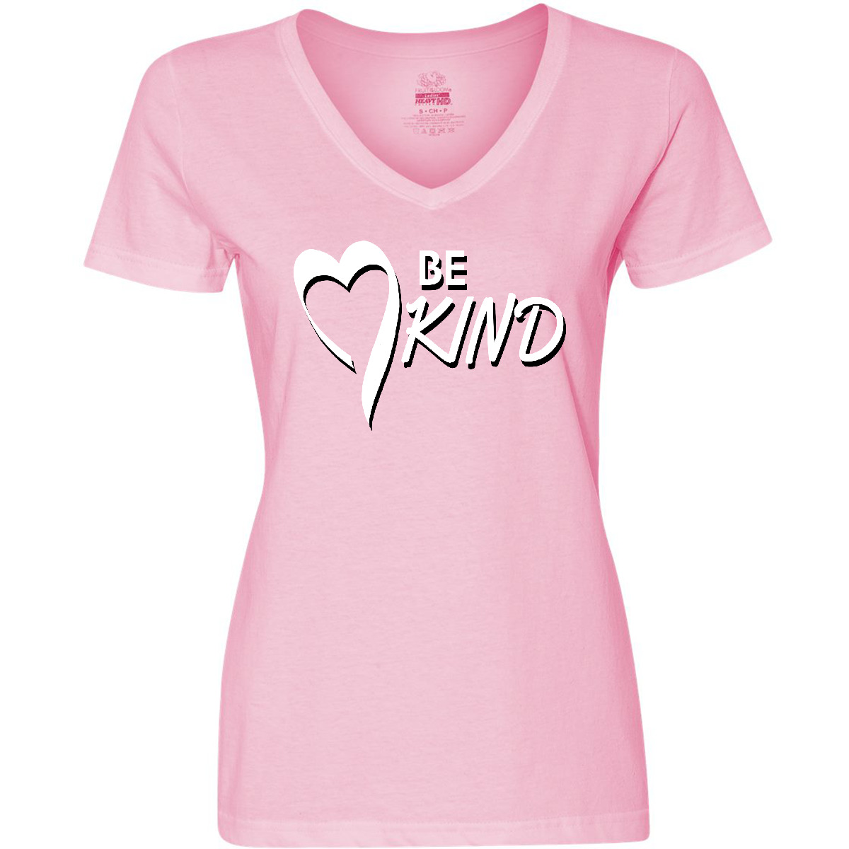 Inktastic Be Kind With Heart Ribbon In White Text Women's V-Neck T-Shirt Quotes - Bild 4 von 6
