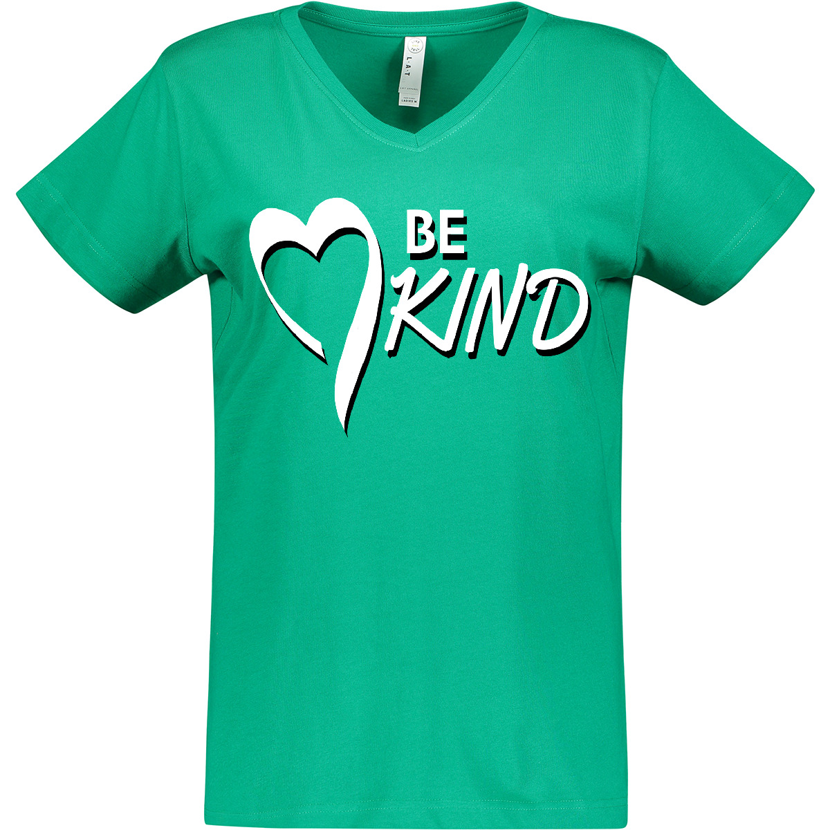 Inktastic Be Kind With Heart Ribbon In White Text Women's V-Neck T-Shirt Quotes - Bild 3 von 6