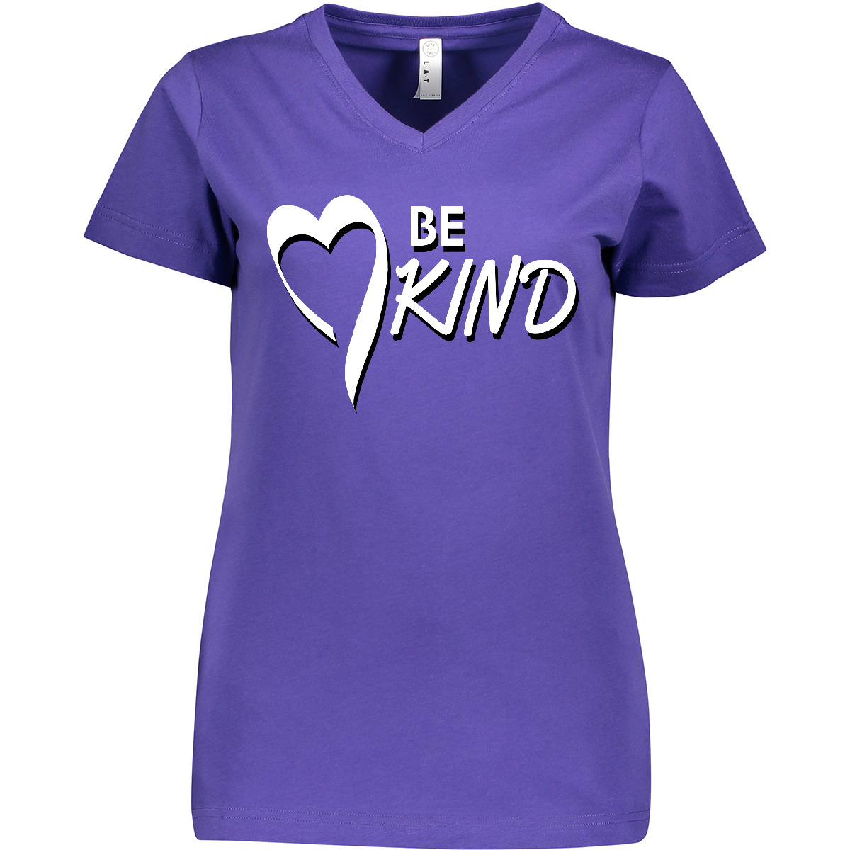 Inktastic Be Kind With Heart Ribbon In White Text Women's V-Neck T-Shirt Quotes - Bild 5 von 6