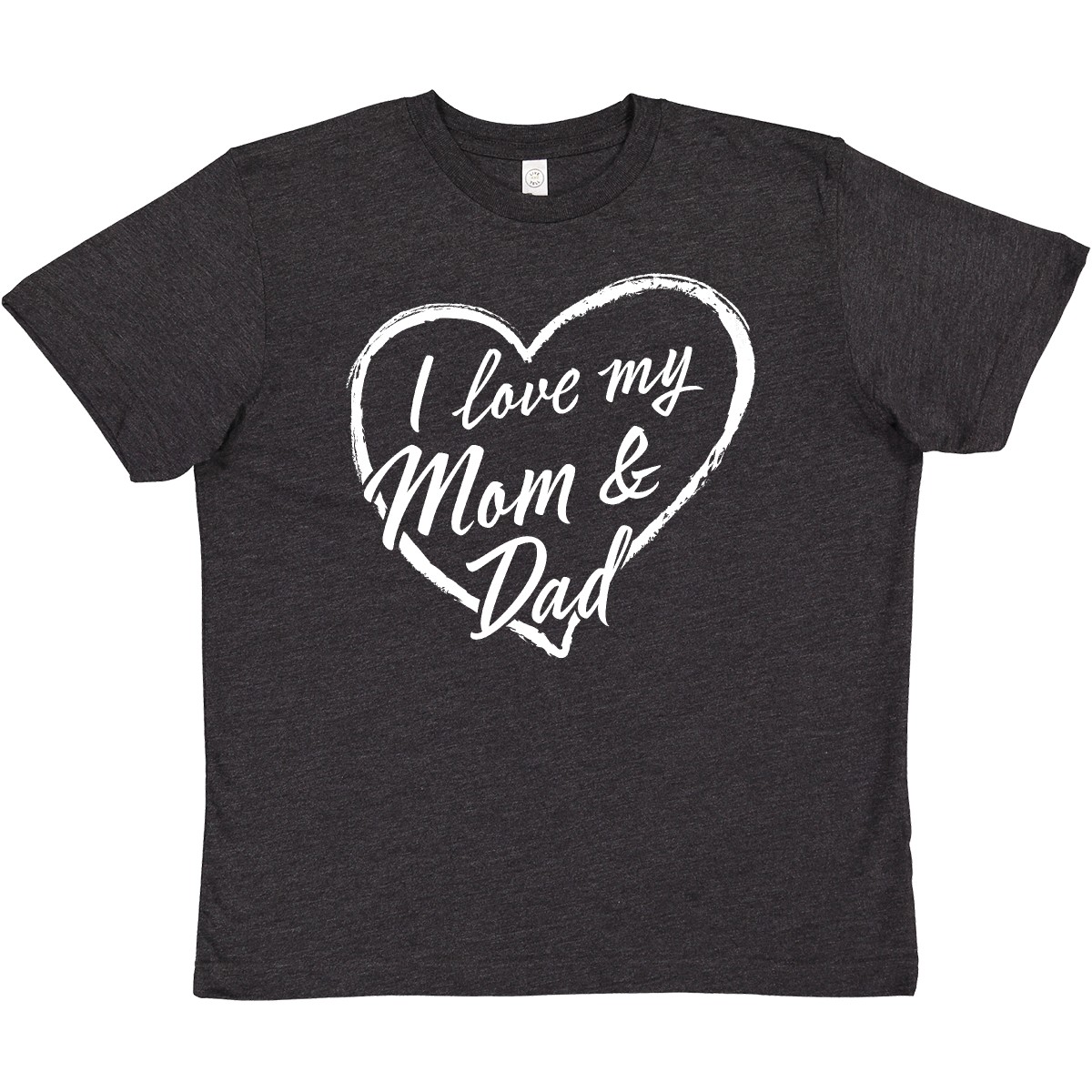 Inktastic I Love My Mom And Dad In White Chalk Heart Youth T-Shirt Parents Mommy - Picture 6 of 7