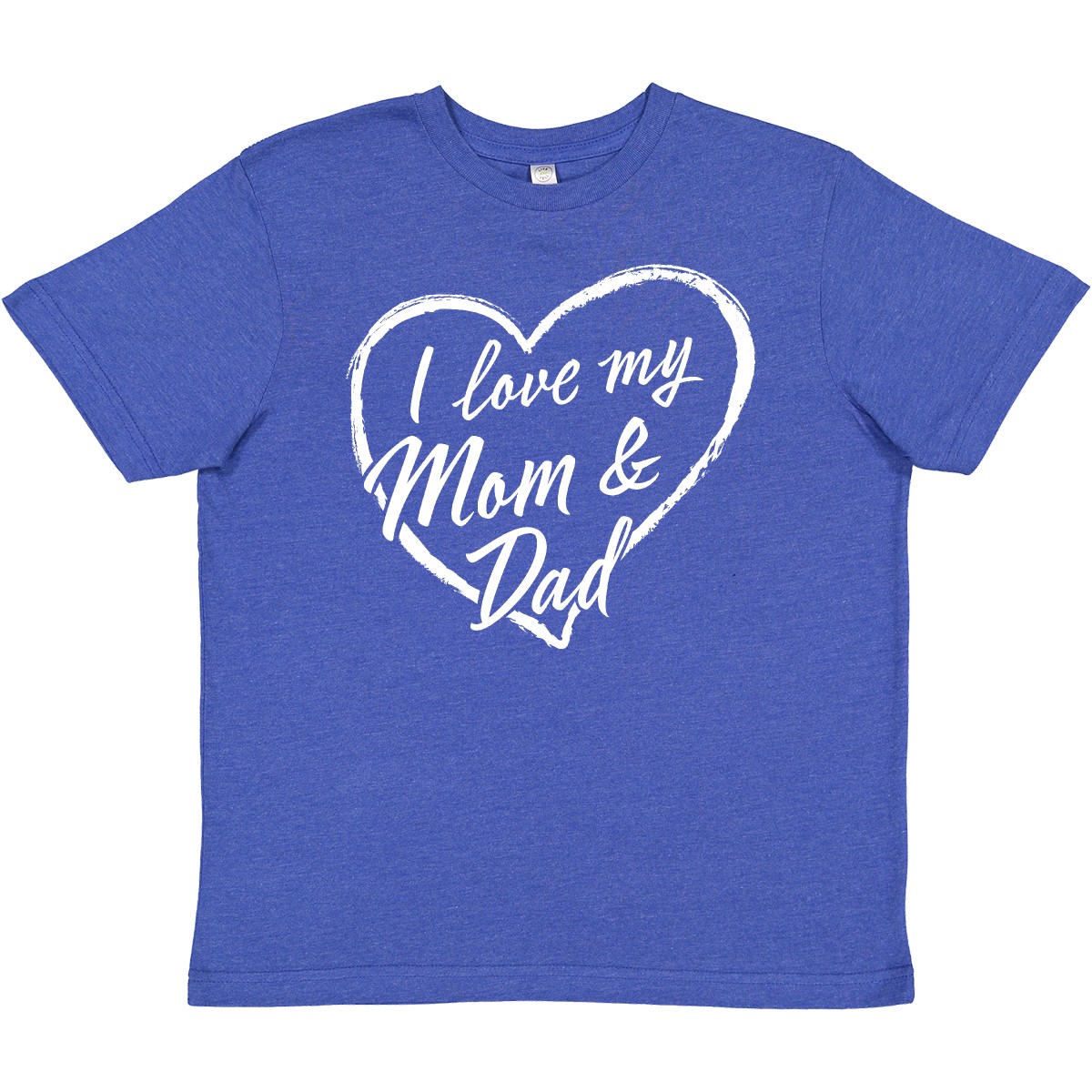 Inktastic I Love My Mom And Dad In White Chalk Heart Youth T-Shirt Parents Mommy - Picture 7 of 7