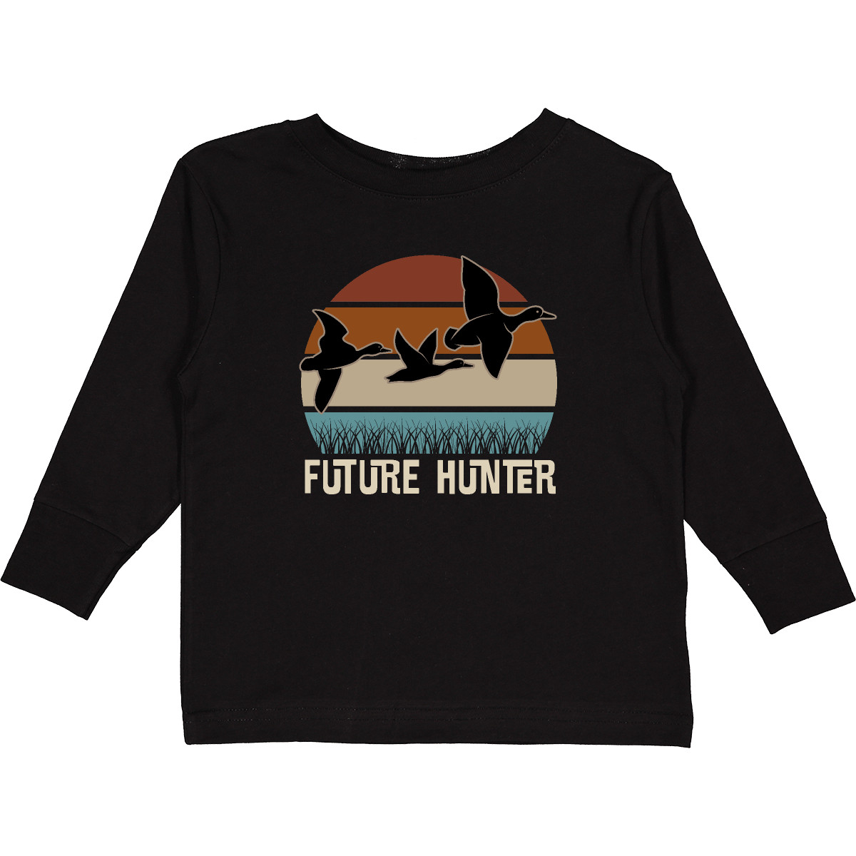 Inktastic Duck Hunting Future Hunter Toddler Long Sleeve T-Shirt Light Colored - Picture 2 of 3