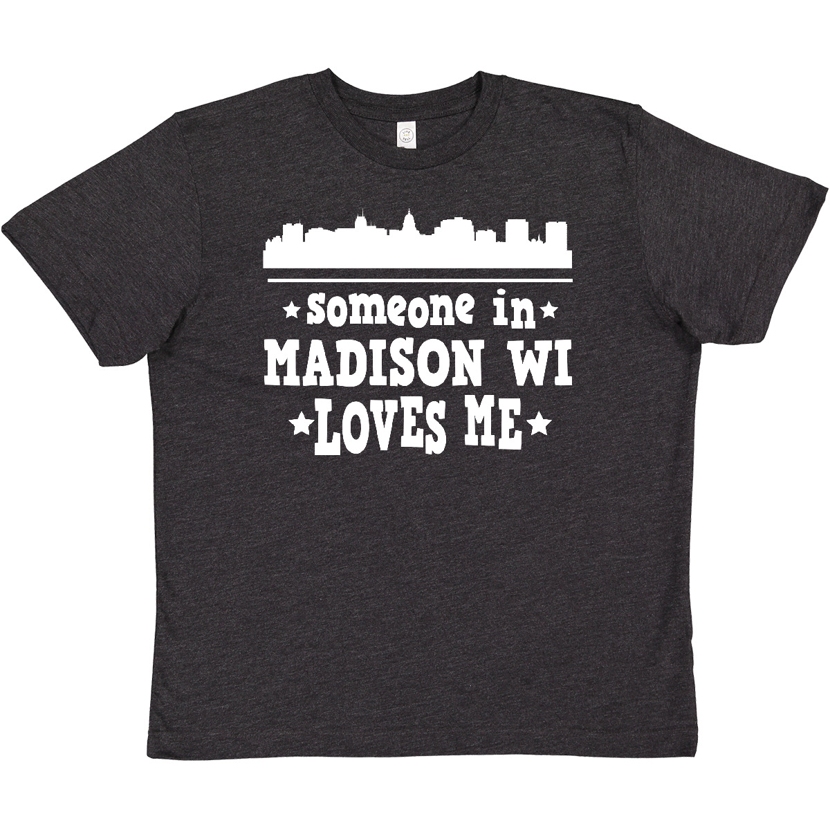 Inktastic Madison Wisconsin Someone Loves Me Skyline Youth T-Shirt Cities Tee - Picture 8 of 10