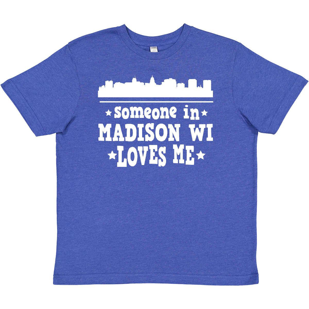 Inktastic Madison Wisconsin Someone Loves Me Skyline Youth T-Shirt Cities Tee - Picture 10 of 10