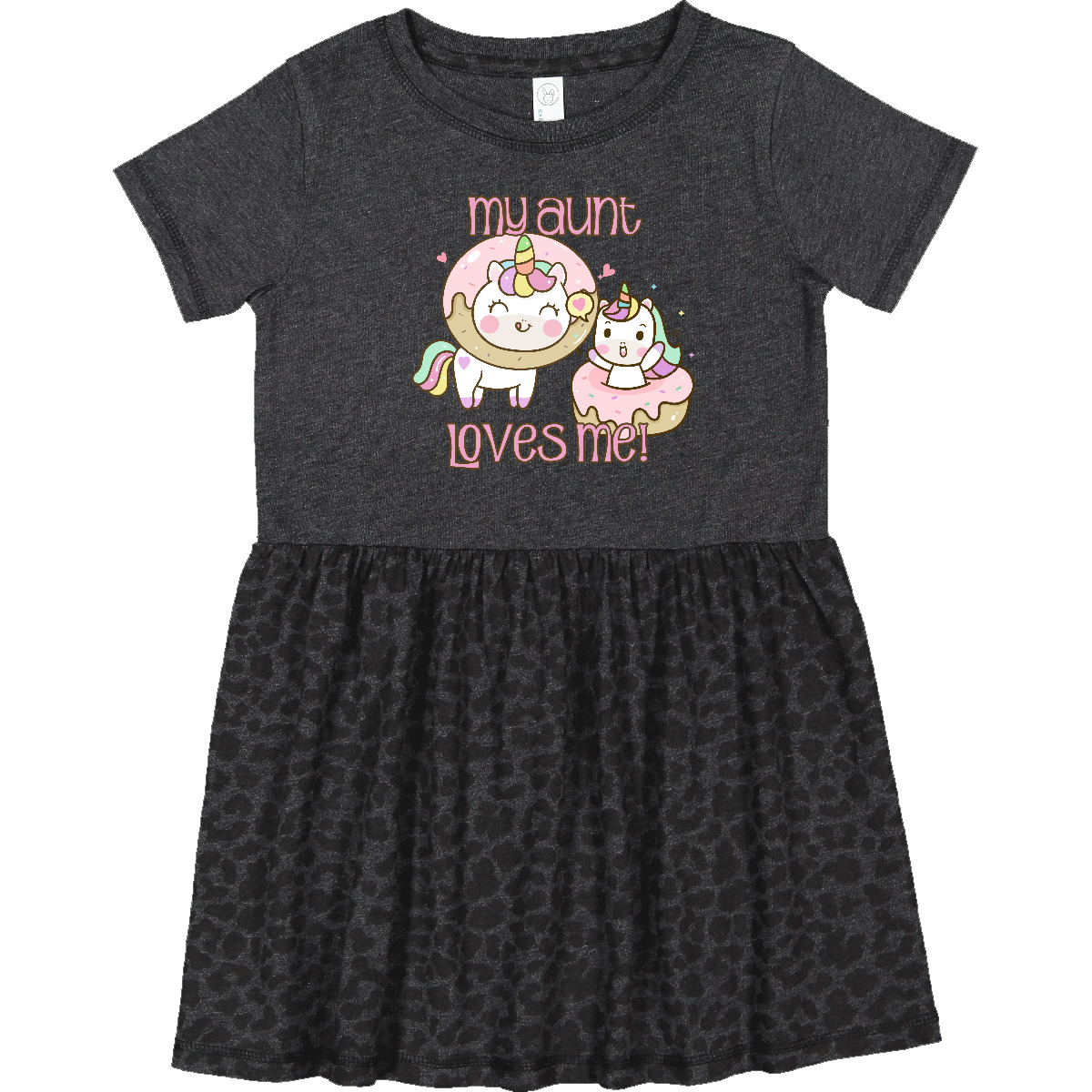 Inktastic My Aunt Loves Me Unicorn Toddler Dress Doughnut Donut Cute Girls - Picture 3 of 5
