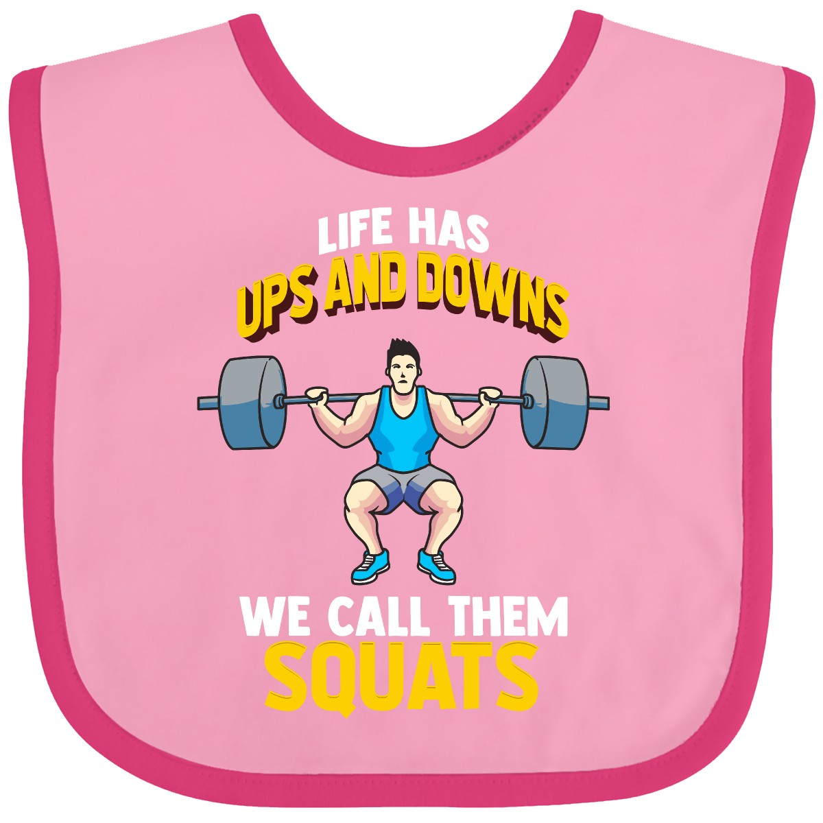 Inktastic Weightlifting Gym Gift Squats Quote Baby Bib Fitness Lifting  Weights