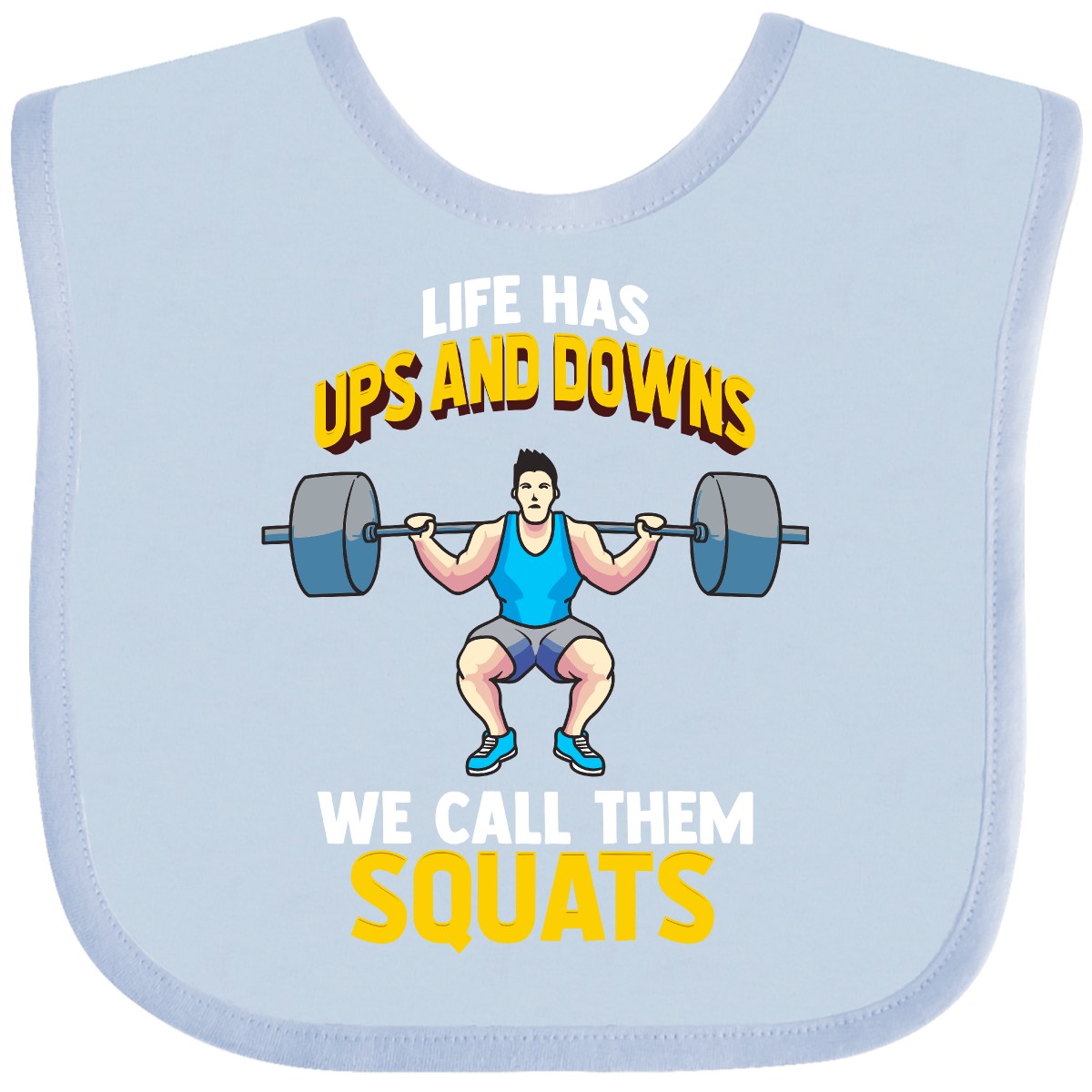 Inktastic Weightlifting Gym Gift Squats Quote Baby Bib Fitness Lifting  Weights