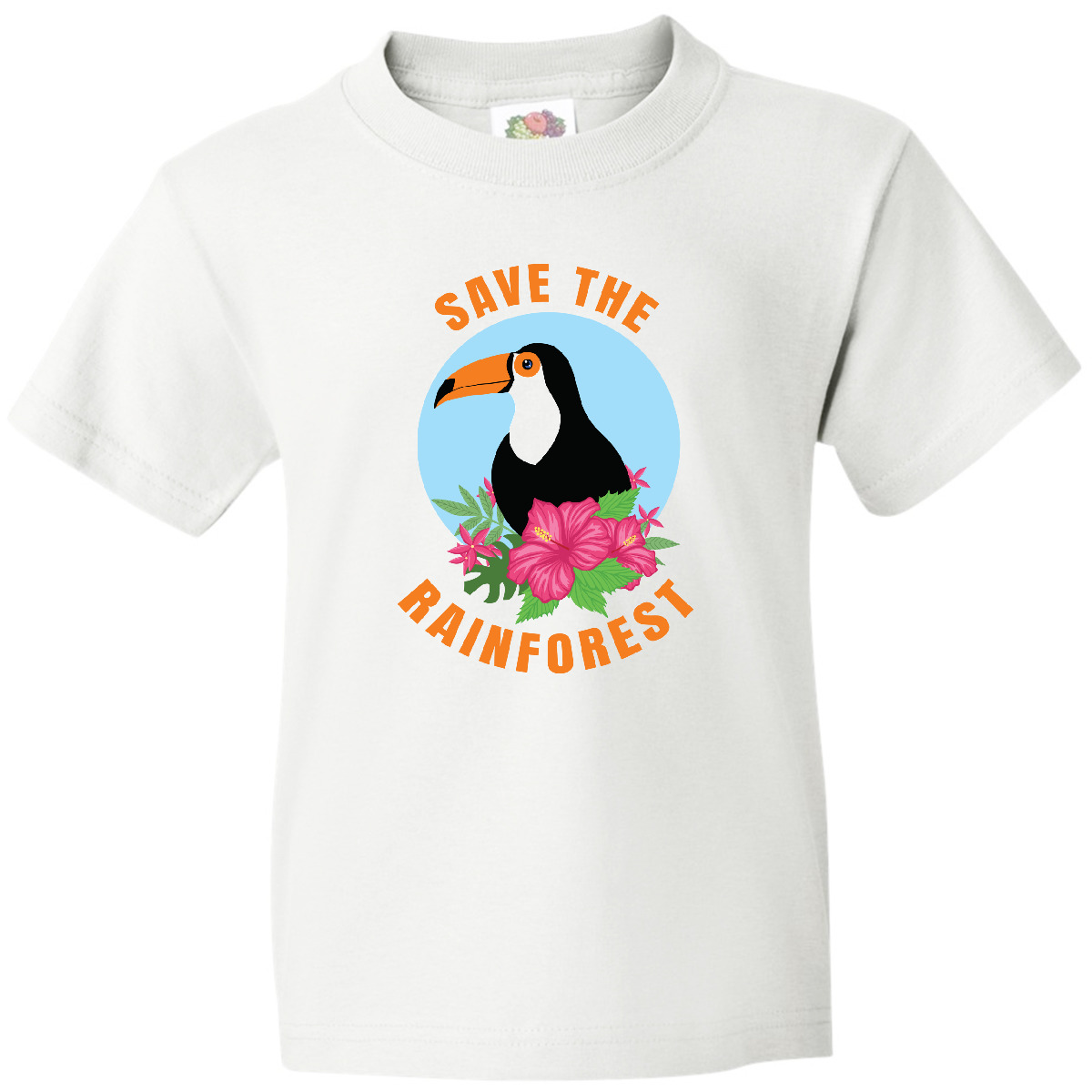 Inktastic Save The Rainforest Toucan Illustration Youth T-Shirt Deforestation - Picture 9 of 9