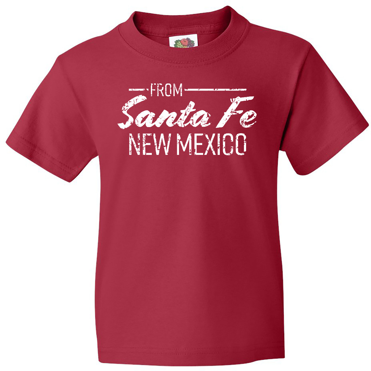 Inktastic From Santa Fe New Mexico In White Distressed Text Youth T-Shirt State - Picture 6 of 8