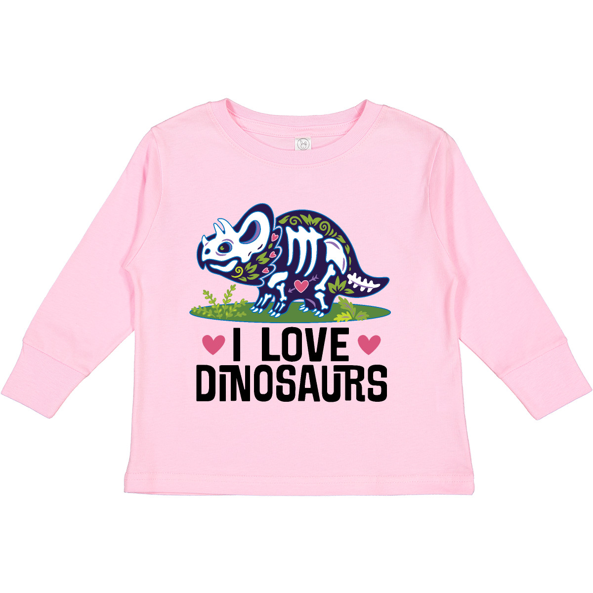 Inktastic Girl Dinosaur I Love Dinosaurs Toddler Long Sleeve T-Shirt Girls Cute