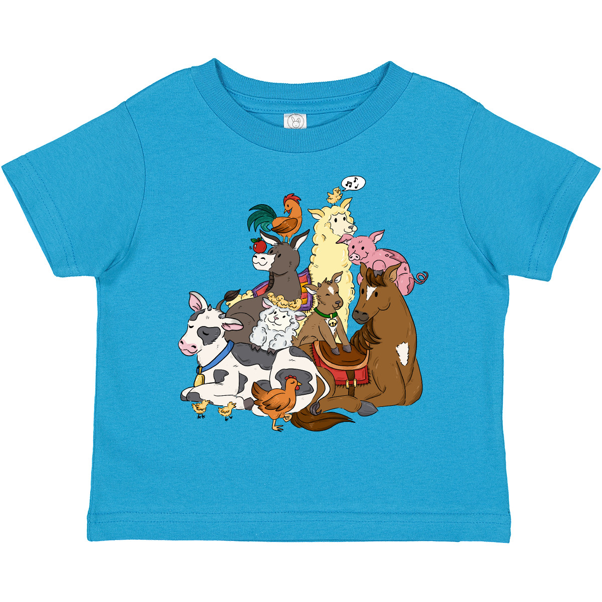 Inktastic Happy Farm Animals Toddler T-Shirt Cute Cowboy Cowgirl Calf Farmer Cow - Picture 7 of 7