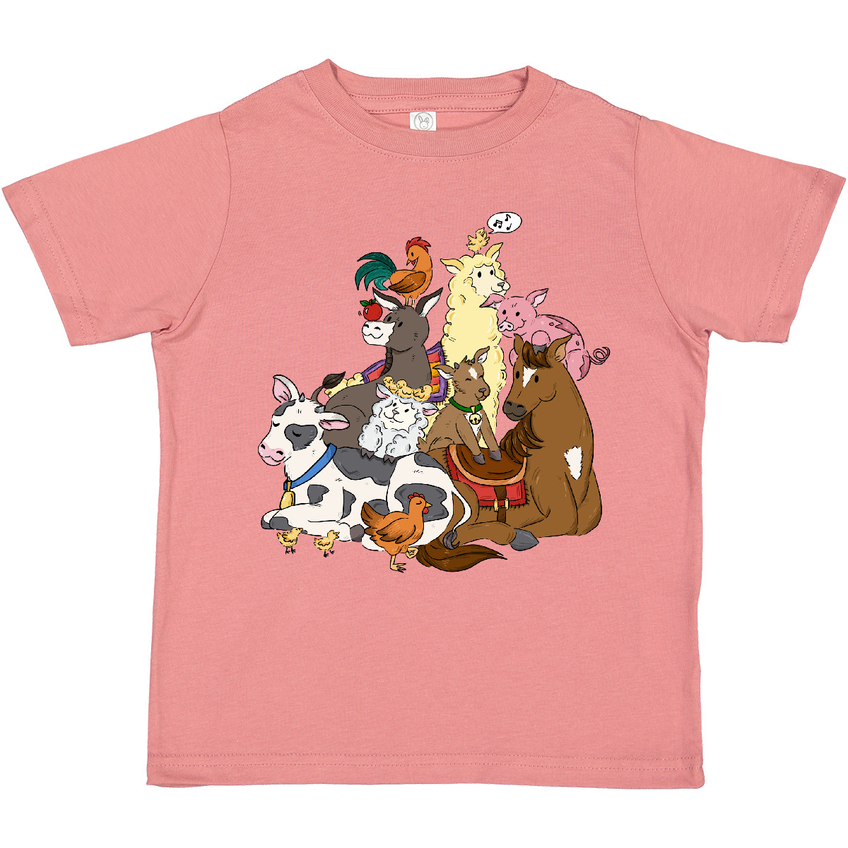 Inktastic Happy Farm Animals Toddler T-Shirt Cute Cowboy Cowgirl Calf Farmer Cow - Picture 3 of 7