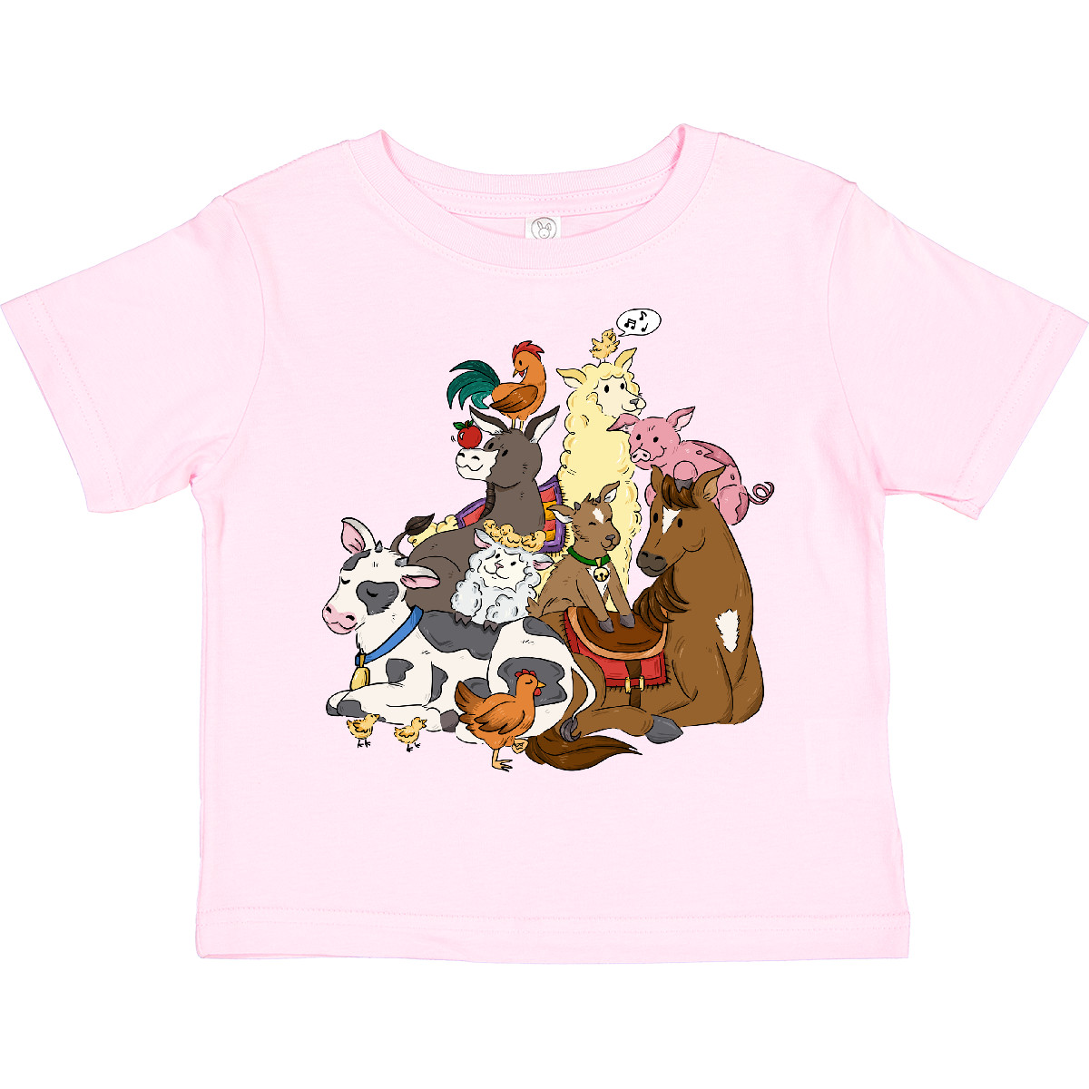 Inktastic Happy Farm Animals Toddler T-Shirt Cute Cowboy Cowgirl Calf Farmer Cow - Picture 4 of 7