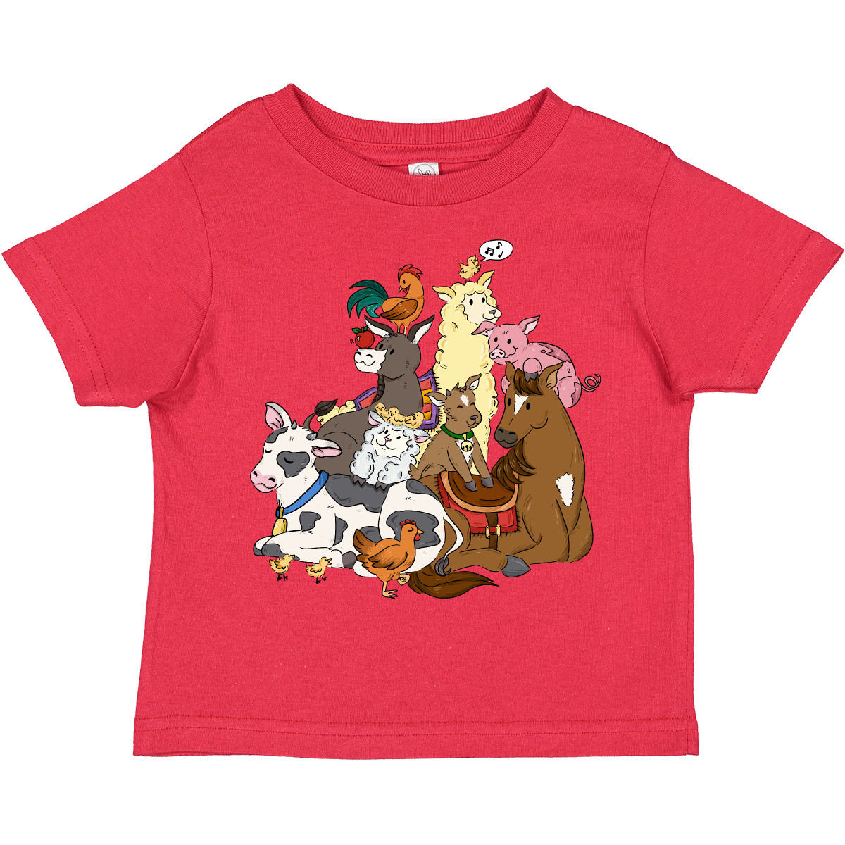 Inktastic Happy Farm Animals Toddler T-Shirt Cute Cowboy Cowgirl Calf Farmer Cow - Picture 5 of 7