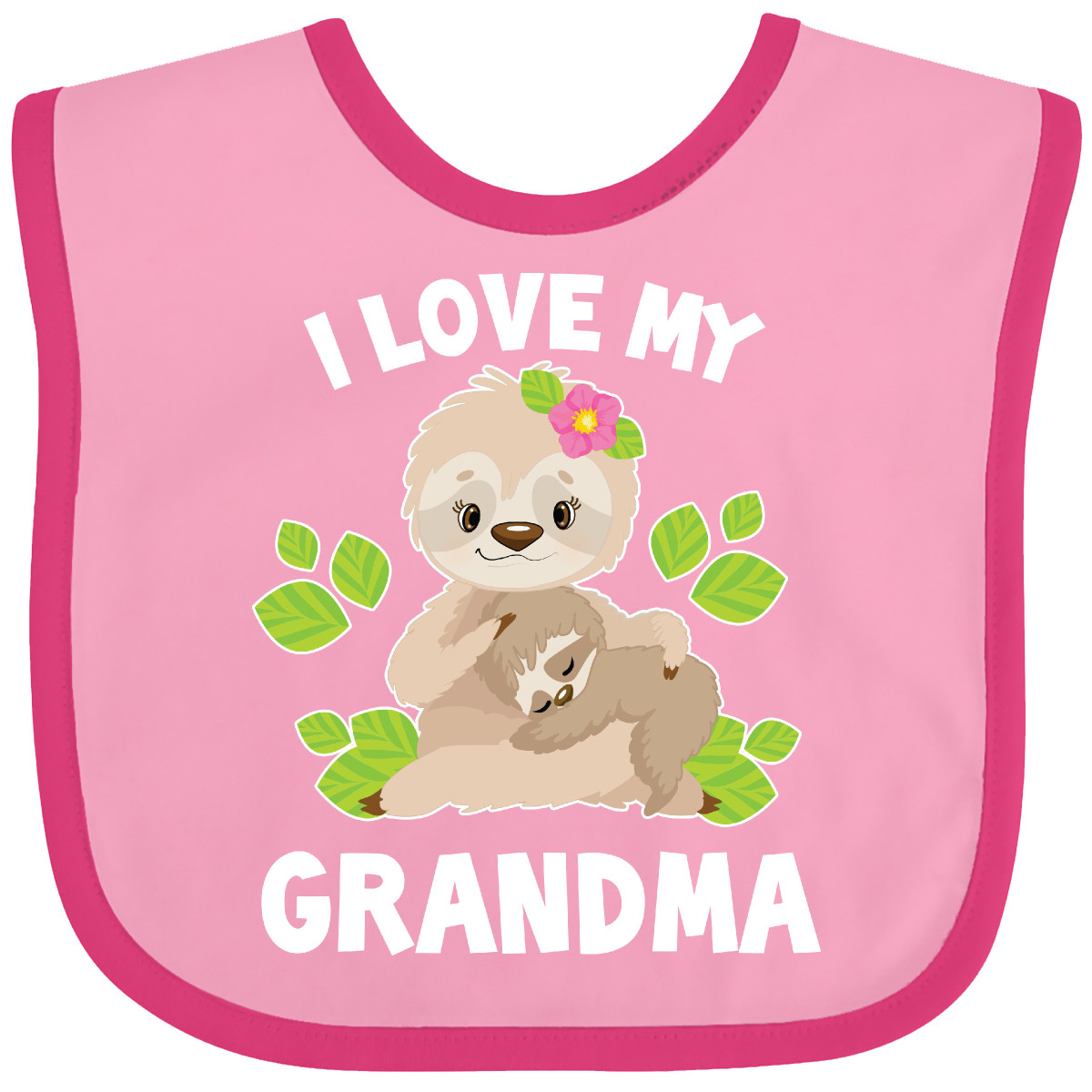 Inktastic süßes Faultier I Love My Grandma mit Blättern Baby Lätzchen Tiere Tier Wild - Bild 10 von 13
