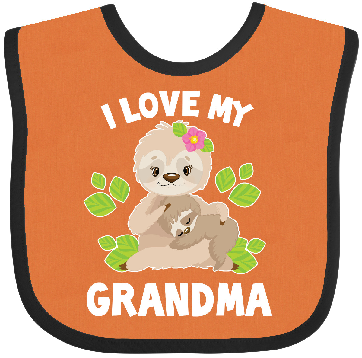 Inktastic süßes Faultier I Love My Grandma mit Blättern Baby Lätzchen Tiere Tier Wild - Bild 7 von 13