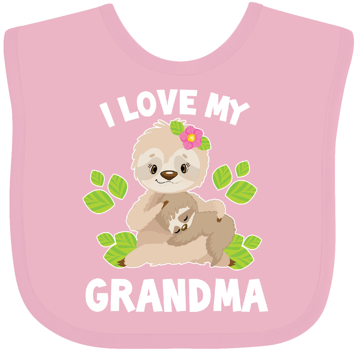 Inktastic süßes Faultier I Love My Grandma mit Blättern Baby Lätzchen Tiere Tier Wild - Bild 8 von 13