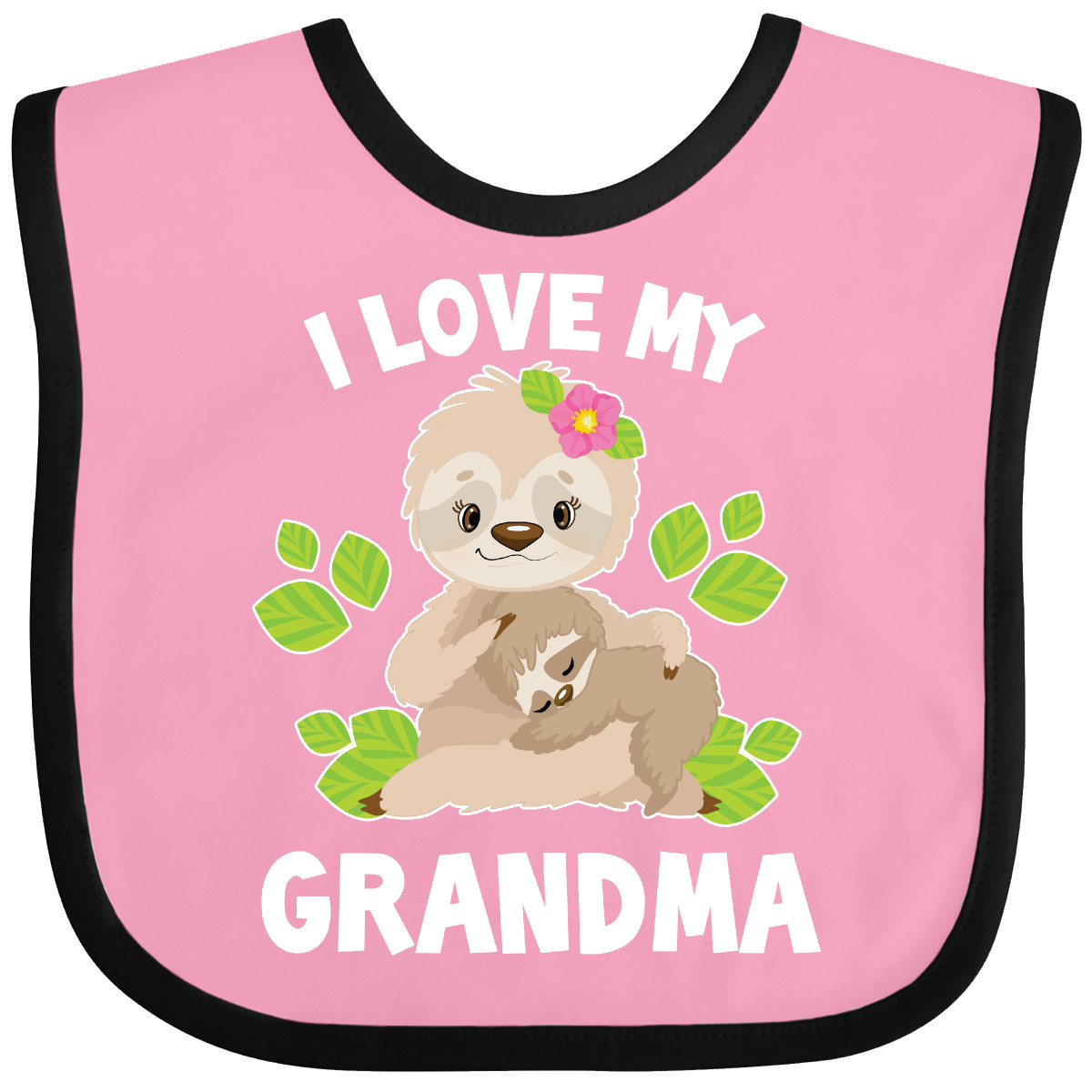 Inktastic süßes Faultier I Love My Grandma mit Blättern Baby Lätzchen Tiere Tier Wild - Bild 9 von 13