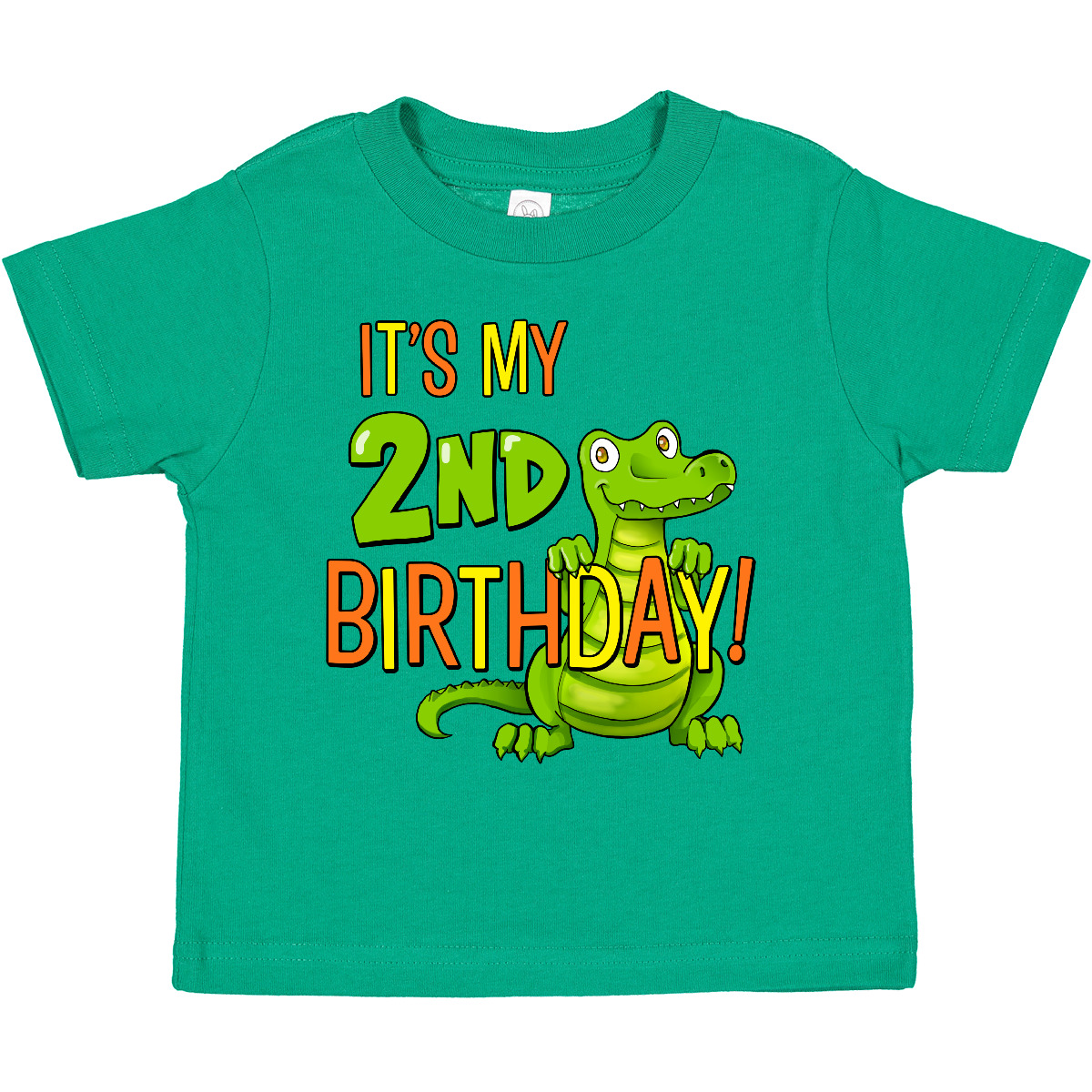 Inktastic It's My 2nd Birthday With Cute Green Alligator Toddler T-Shirt 2 Two - Picture 5 of 10