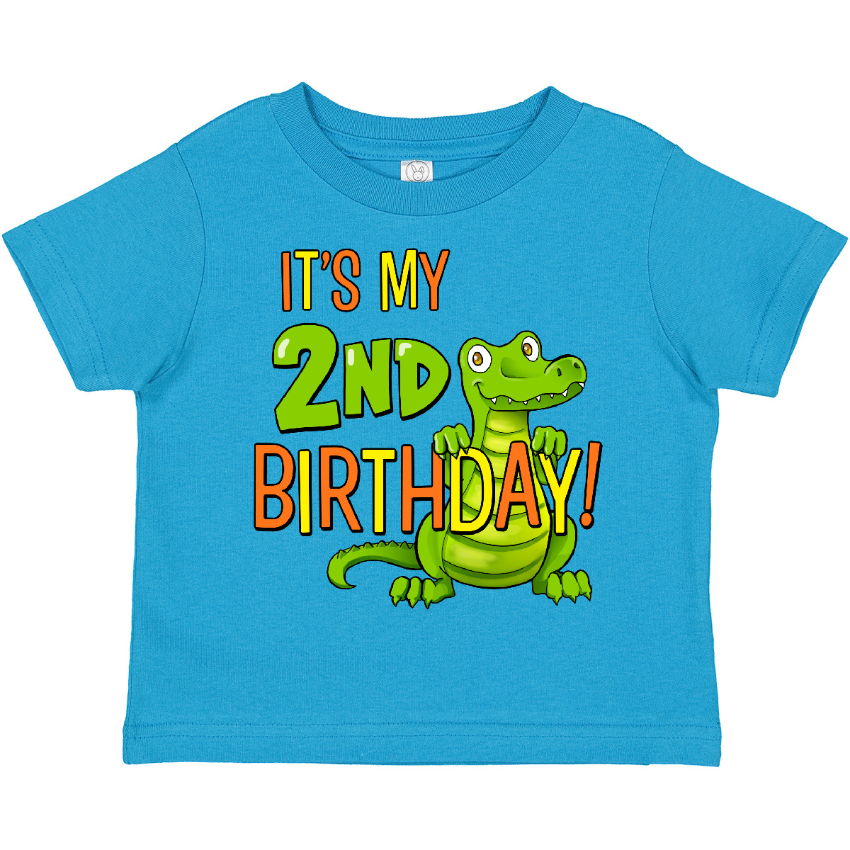 Inktastic It's My 2nd Birthday With Cute Green Alligator Toddler T-Shirt 2 Two - Picture 9 of 10