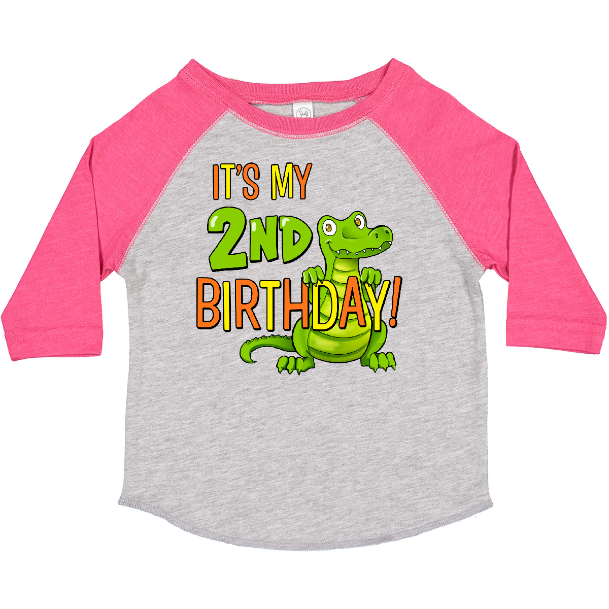 Inktastic It's My 2nd Birthday With Cute Green Alligator Toddler T-Shirt 2 Two - Picture 4 of 10