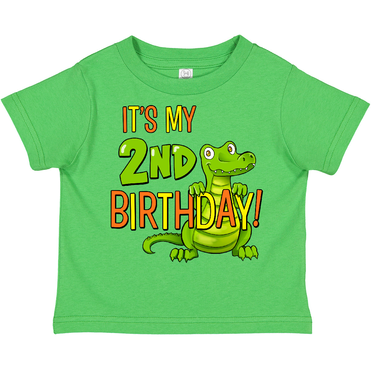 Inktastic It's My 2nd Birthday With Cute Green Alligator Toddler T-Shirt 2 Two - Picture 2 of 10