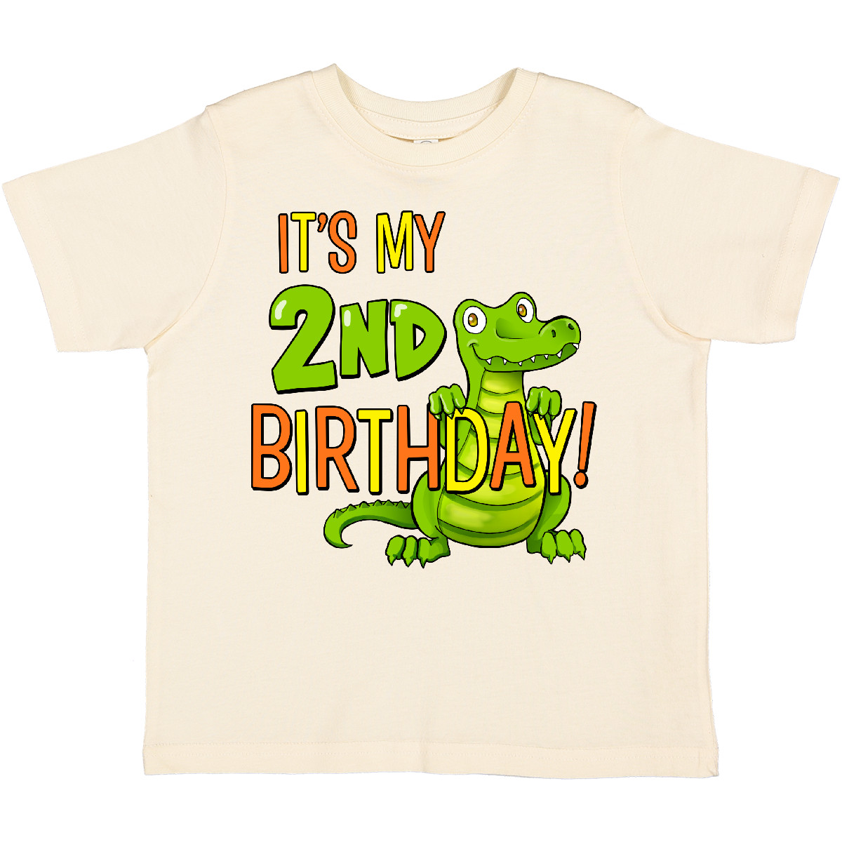 Inktastic It's My 2nd Birthday With Cute Green Alligator Toddler T-Shirt 2 Two - Picture 6 of 10