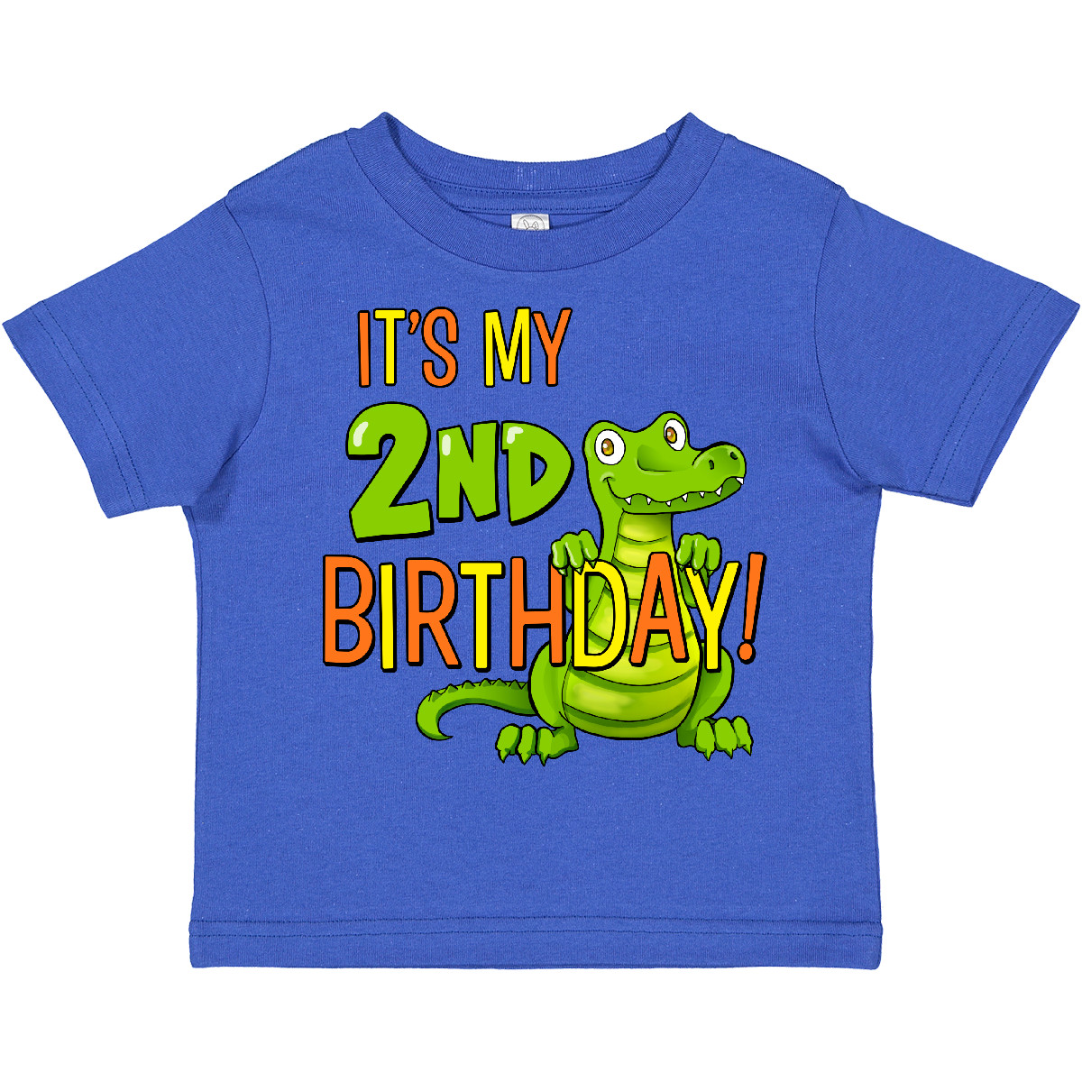 Inktastic It's My 2nd Birthday With Cute Green Alligator Toddler T-Shirt 2 Two - Picture 7 of 10