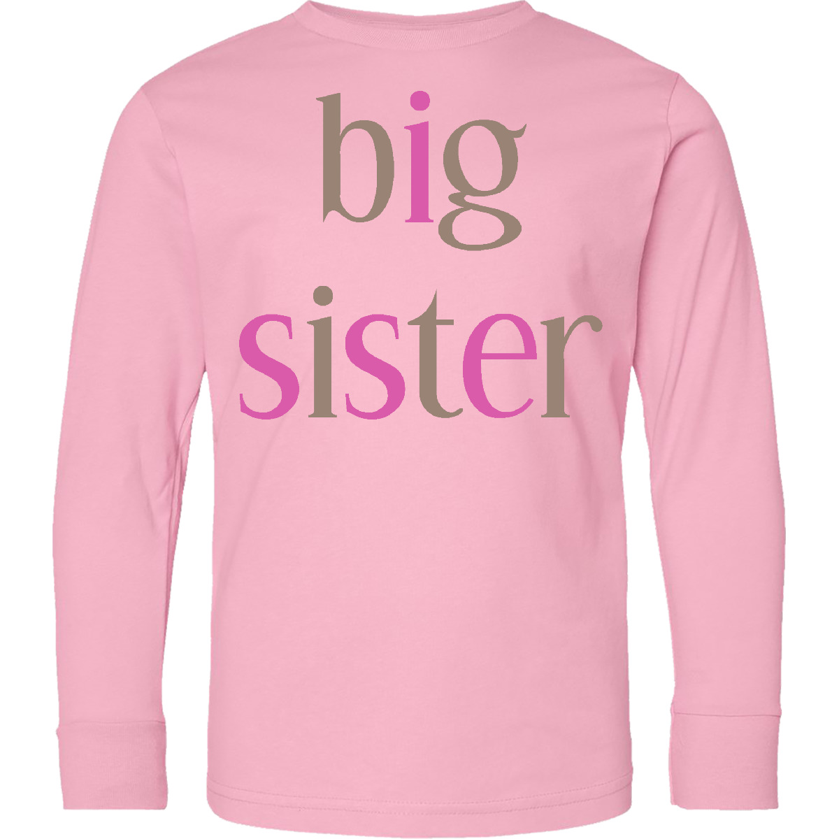 Inktastic Big Sister Youth Long Sleeve T-Shirt Little Sibling Pink Love Older - Picture 2 of 3