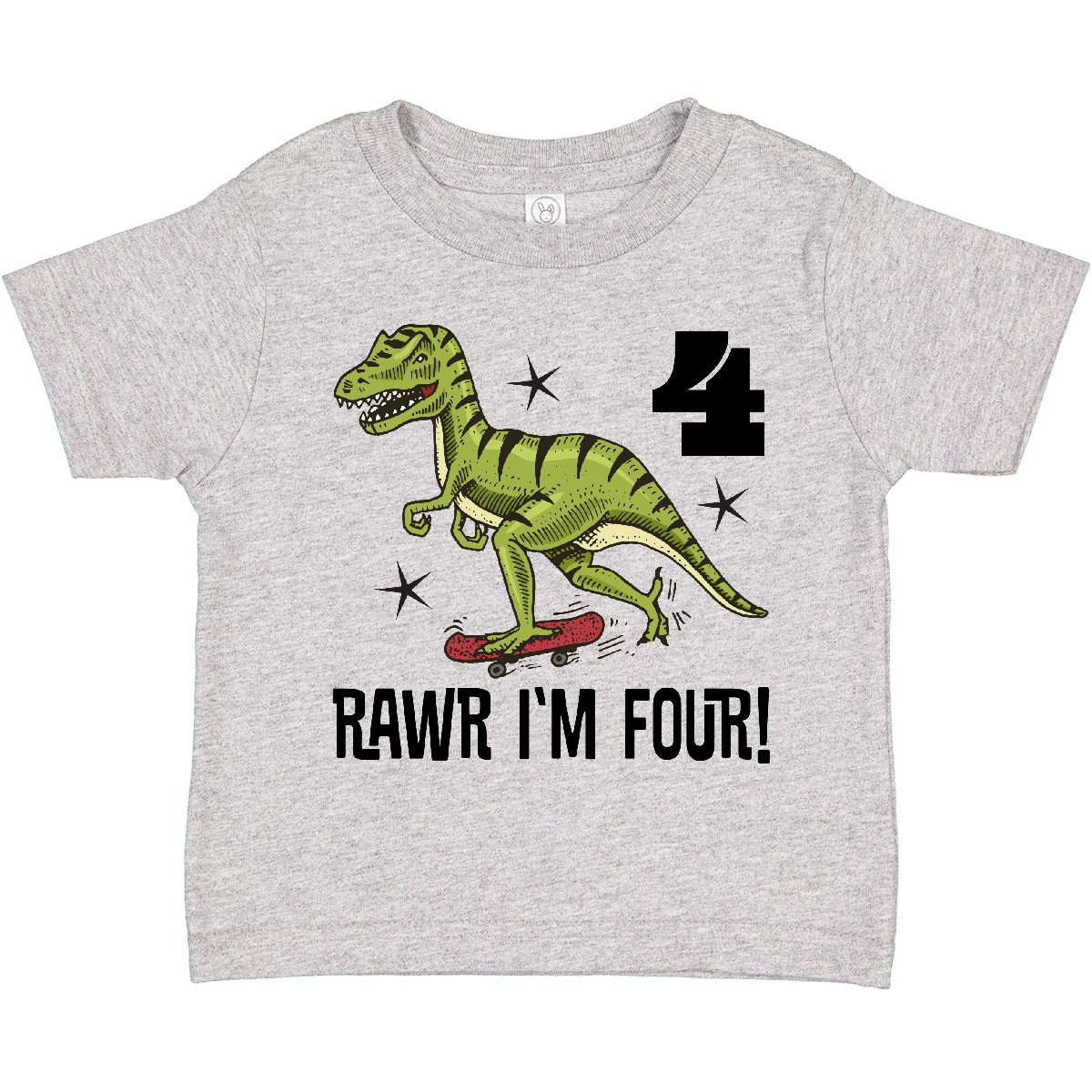 Inktastic 4th Birthday Party Dinosaur 4 Year Old Toddler T-Shirt Im Dino Childs - Picture 3 of 12